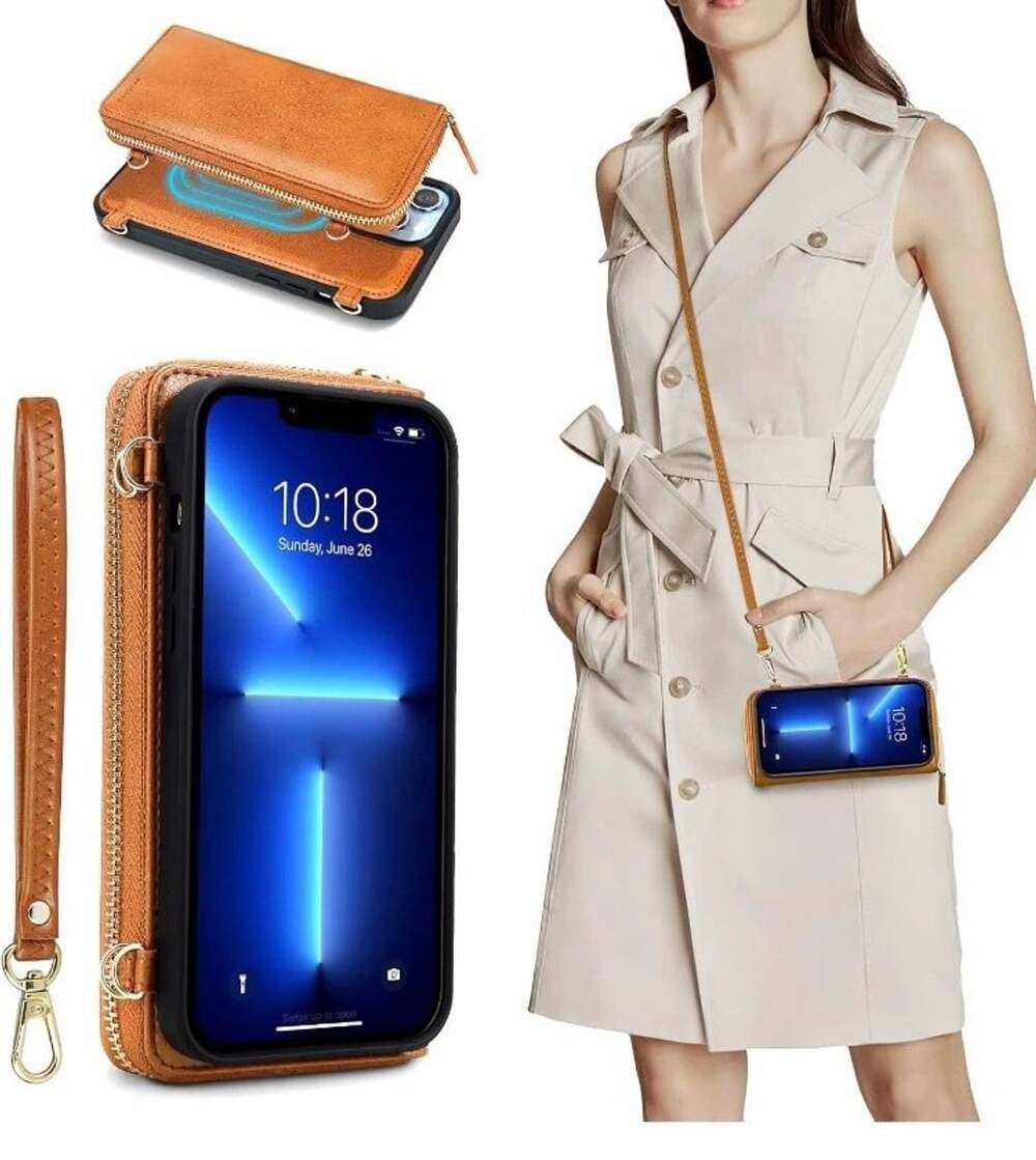 Magnetic Detachable Crossbody Wallet Case for iPhone 13 Pro Max with Card Slots